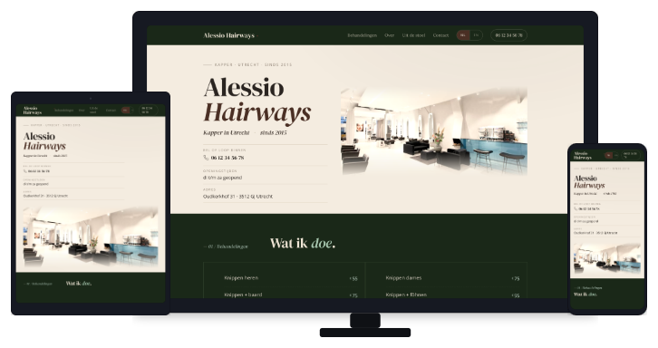 Alessio Hairways — nieuwe website